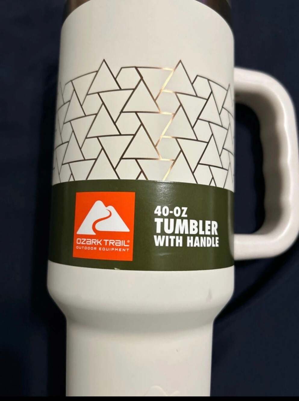 Ozark Trail 40-oz Tumbler With Handle Beige Geometric